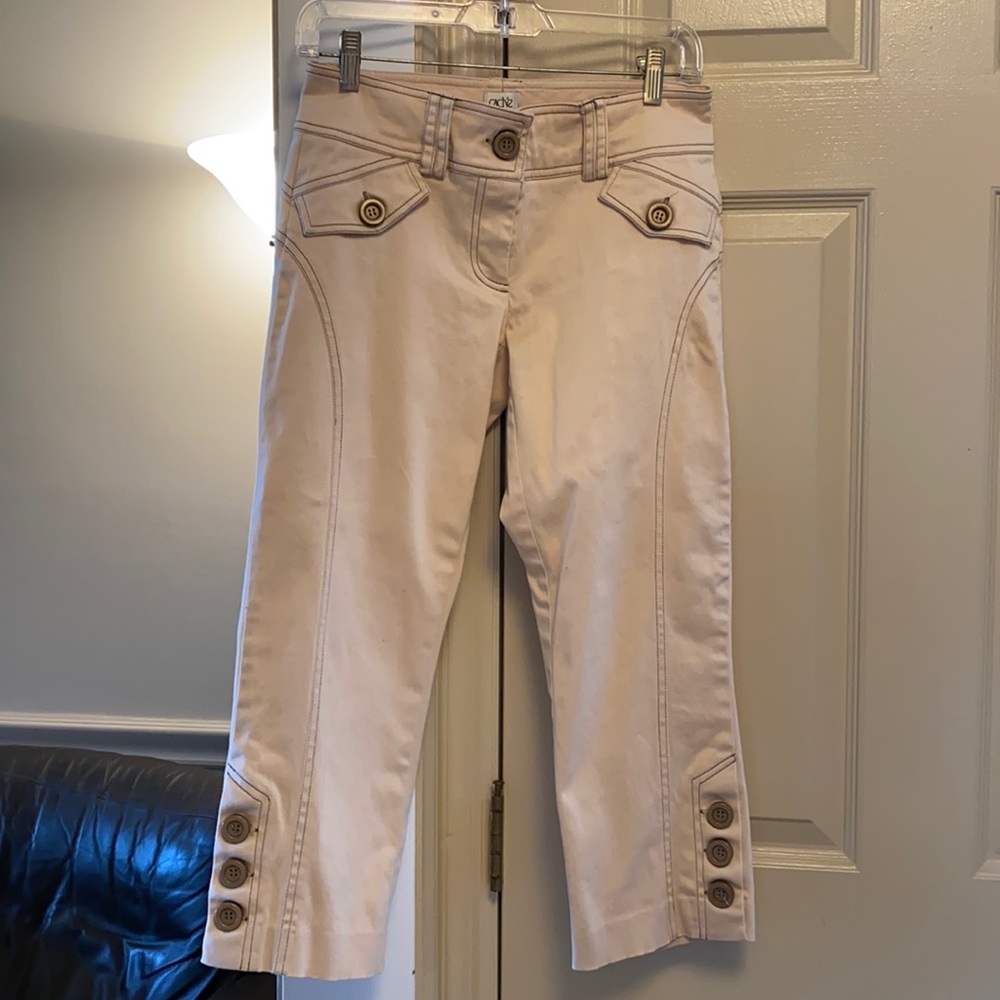 Crop twill pants